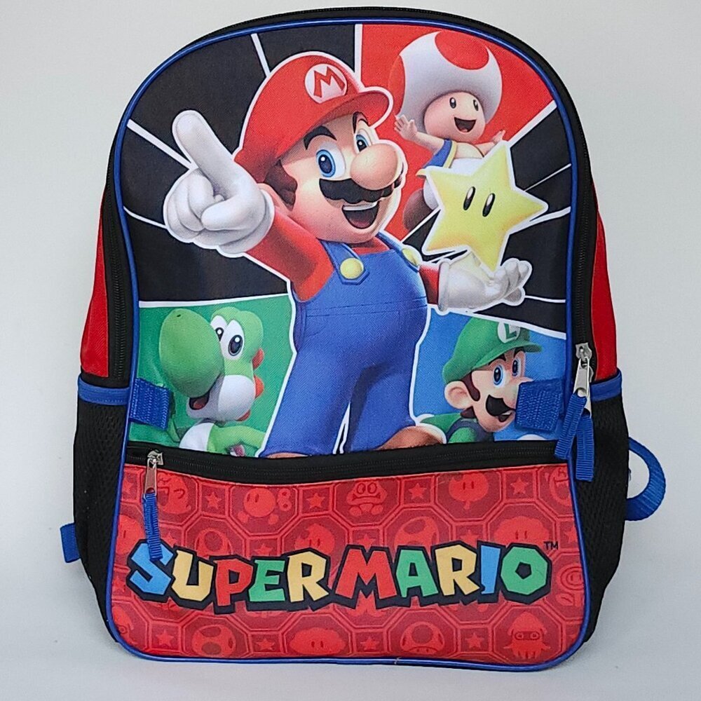 FUN SUPER MARIO BACKPACK BIOWORLD MARIO LUIGI TOADSTOOL YOSHI NINTENDO